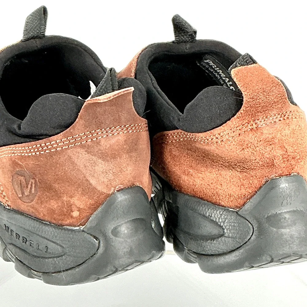 Merrell Mens Size 13 Brown Nubuck Waterproof Primaloft Slip On Coldpack 3 Mocs
